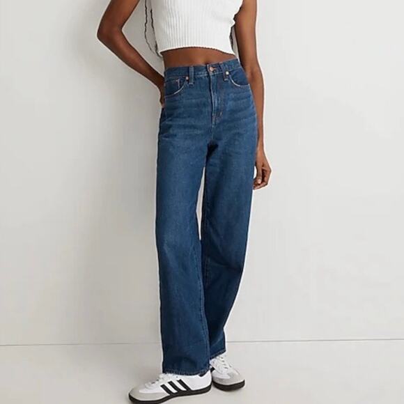 Madewell Denim - Madewell size 29 Baggy Straight Jeans in Dark Worn Indigo Wash - NH643